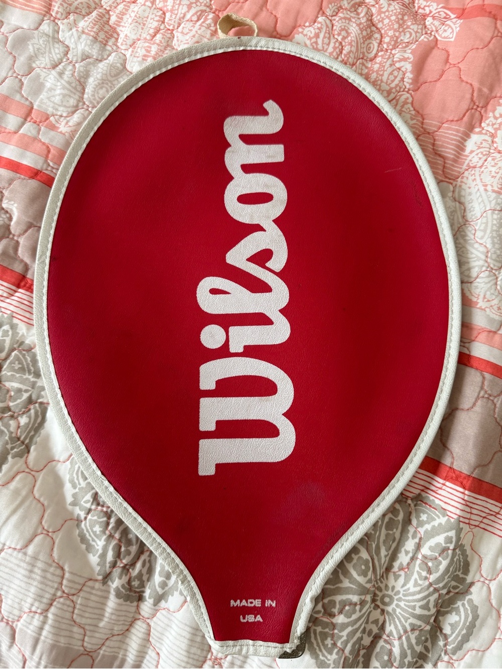 Vintage Wilson Tennis Racket Cover Red Retro USA Made Deadstock